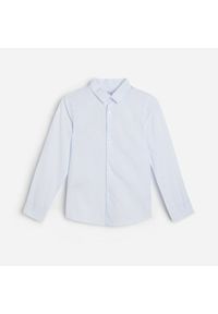 Reserved - Elegancka koszula w kratę z bawełny organicznej - Niebieski. Kolor: niebieski. Materiał: bawełna. Styl: elegancki #1