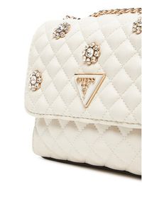 Guess Torebka Everlee Mini HWEG8 679780 Biały. Kolor: biały. Materiał: skórzane