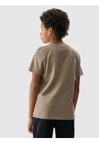 4f - 4F T-shirt z nadrukiem chłopięcy - beżowy 164 (13-14 lat). Okazja: na co dzień. Kolor: beżowy. Materiał: bawełna, jersey, dzianina. Długość rękawa: krótki rękaw. Długość: krótkie. Wzór: nadruk. Sezon: lato. Styl: sportowy, casual, klasyczny, street