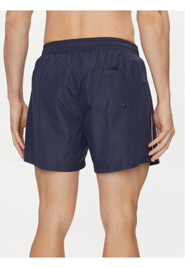 Pepe Jeans Szorty kąpielowe Logo Swimshort PMB10393 Granatowy Regular Fit. Kolor: niebieski. Materiał: syntetyk