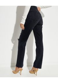AGOLDE - Czarne spodnie jeansowe Lana Straight Fit. Stan: podwyższony. Kolor: czarny. Długość: długie. Wzór: aplikacja
