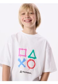 Reserved - T-shirt Playstation - biały. Kolor: biały. Materiał: bawełna, dzianina #1