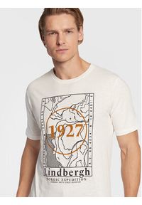 Lindbergh T-Shirt 30-420123 Biały Regular Fit. Kolor: biały. Materiał: bawełna