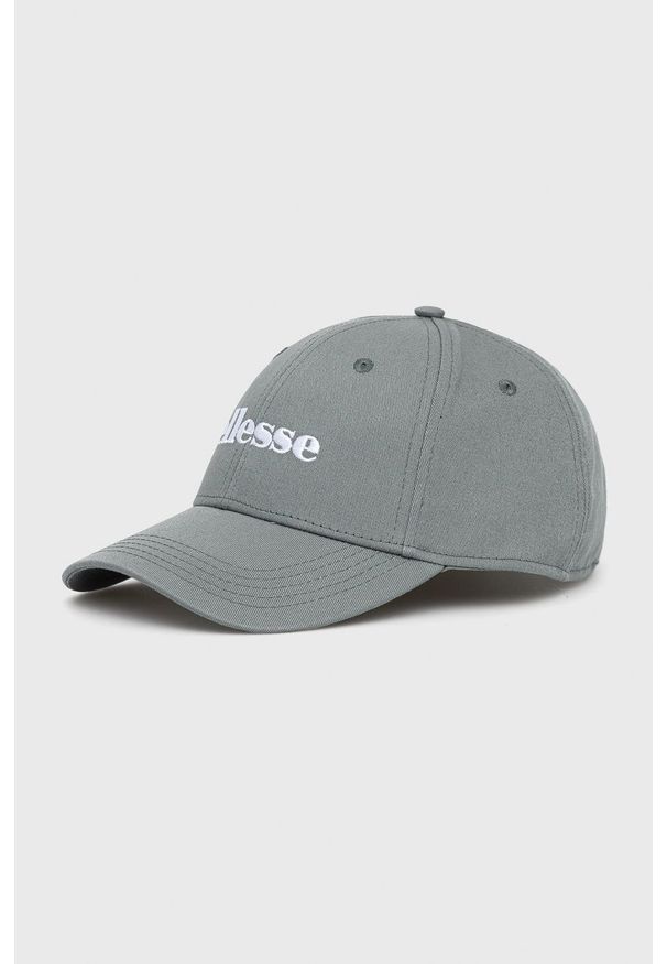 Ellesse czapka bawełniana kolor zielony gładka. Kolor: zielony. Materiał: bawełna. Wzór: gładki