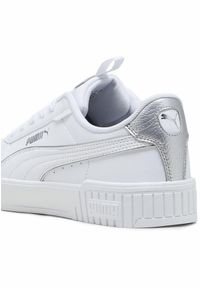 Puma - Damskie sneakersy Carina 2.0 Pop Up Metallics PUMA. Kolor: szary, biały, wielokolorowy. Materiał: skóra. Wzór: aplikacja. Sezon: lato