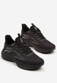 Born2be - Czarne Buty Sportowe Sneakersy na Piankowej Podeszwie Linasela. Okazja: na co dzień. Kolor: czarny. Materiał: jeans. Szerokość cholewki: normalna #3