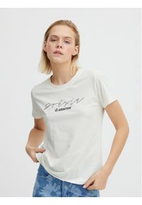 ICHI T-Shirt 20118084 Biały Regular Fit. Kolor: biały