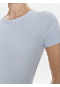 GAP - Gap T-Shirt 870883 Błękitny Slim Fit. Kolor: niebieski. Materiał: bawełna
