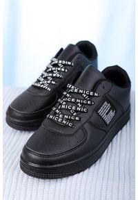 Casu - czarne buty sportowe z ozdobnym sznurowaniem casu b235-1. Kolor: czarny #1