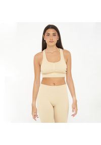 LEGEA - Crop top treningowy ICONIC. Kolor: beżowy. Materiał: nylon, elastan. Sport: fitness #1