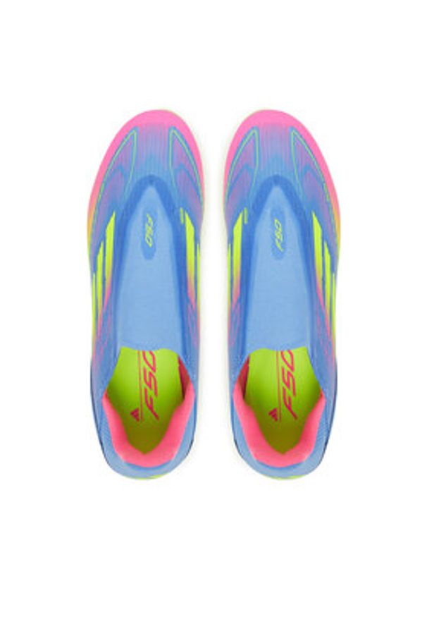 Adidas - adidas Buty do piłki nożnej F50 League Laceless Firm/Multi-Ground IE1240 Granatowy. Kolor: niebieski. Materiał: materiał