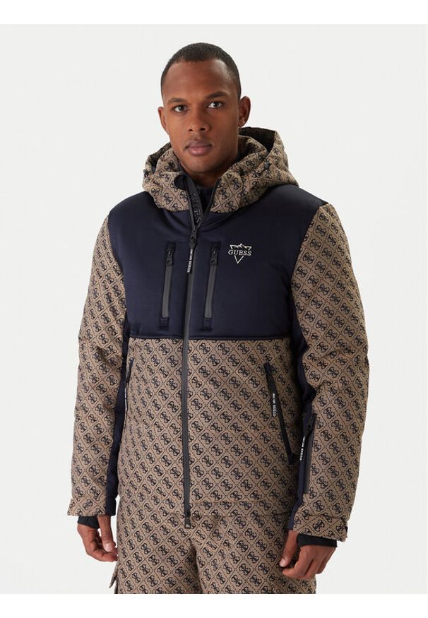 Guess Kurtka narciarska M5BL0N WF182 Beżowy Regular Fit. Kolor: beżowy. Materiał: syntetyk. Sport: narciarstwo