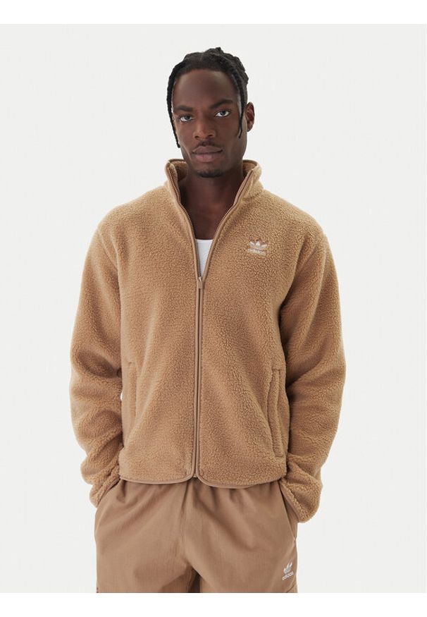 Adidas - adidas Polar Trefoil Essentials Teddy JW3530 Beżowy Loose Fit. Kolor: beżowy. Materiał: syntetyk