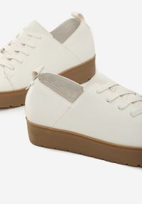Renee - Białe Sneakersy Luxurious. Kolor: biały. Obcas: na platformie #3