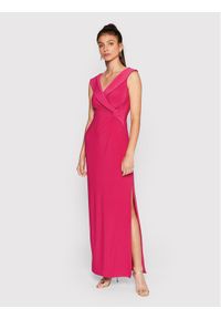 Sukienka wieczorowa Lauren Ralph Lauren. Kolor: różowy. Materiał: syntetyk. Styl: wizytowy #1