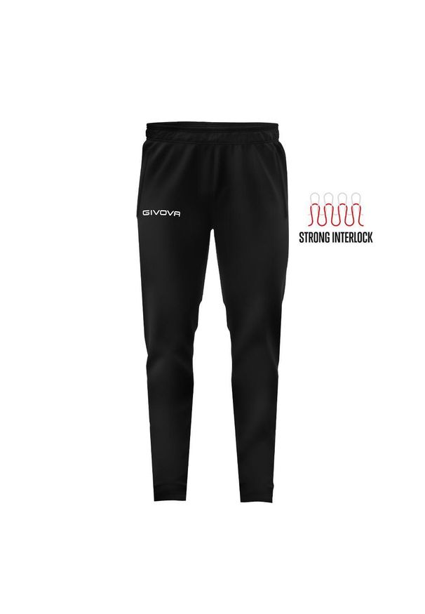 Pantalony Treningowe Givova 4XL dla Mężczyzn - Oddychające i Wygodne. Kolor: czarny. Materiał: poliester. Sport: piłka nożna