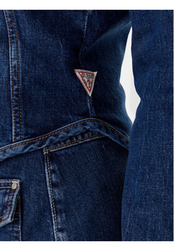 Guess Kurtka jeansowa W5YN49 D5QP4 Granatowy Regular Fit. Kolor: niebieski. Materiał: bawełna