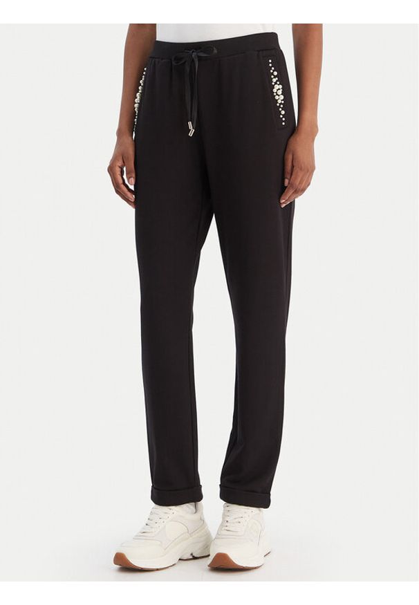 Liu Jo Sport Spodnie dresowe TF5155 FS576 Czarny Regular Fit. Kolor: czarny. Materiał: syntetyk