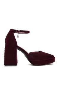 Juicy Couture Czółenka EO-W2SH59501A Bordowy. Kolor: czerwony. Materiał: materiał #1