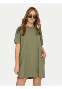 only - ONLY Sukienka codzienna Mara 15374631 Zielony Oversize. Okazja: na co dzień. Kolor: zielony. Materiał: bawełna. Typ sukienki: oversize, proste. Styl: casual #1