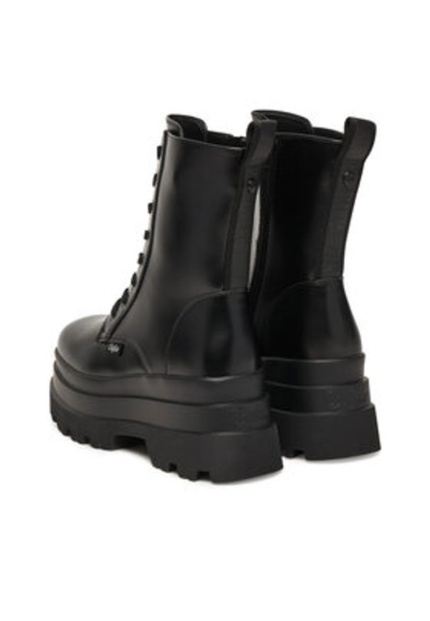 Buffalo Trzewiki Jupiter Lace Up Mid 1622609 Czarny. Kolor: czarny. Materiał: skóra