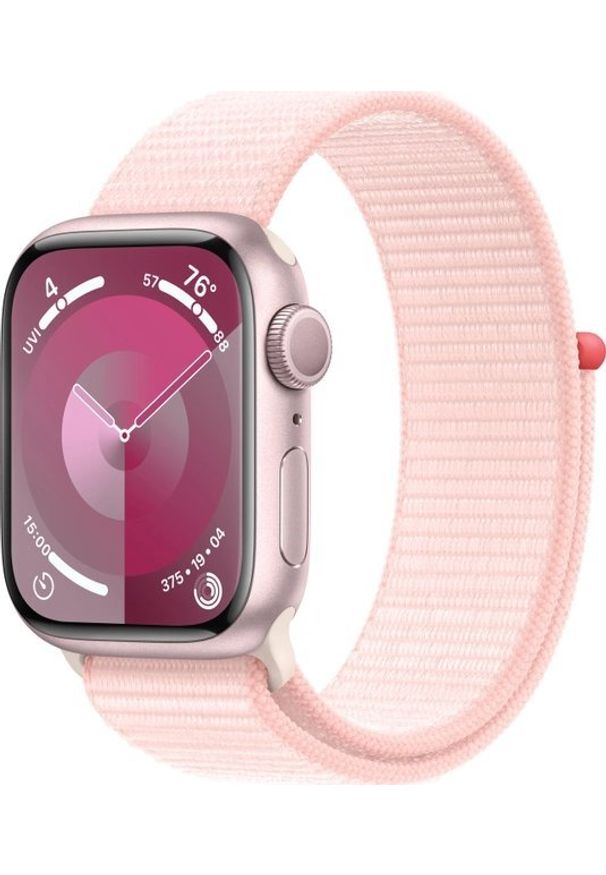 APPLE - Smartwatch Apple Watch 9 41mm GPS Pink Alu Sport Loop Różowy (MR953QP/A). Rodzaj zegarka: smartwatch. Kolor: różowy. Styl: sportowy