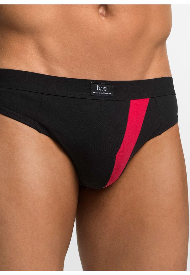 bonprix - Slipy z bawełną (5 par). Kolor: czarny. Materiał: bawełna. Wzór: kolorowy