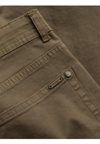 Ombre Clothing - Spodnie męskie chino o dopasowanym kroju - oliwkowe V3 OM-PACP-0151 - XXL. Okazja: na co dzień. Kolor: oliwkowy. Materiał: bawełna, materiał, tkanina, elastan. Styl: casual #4