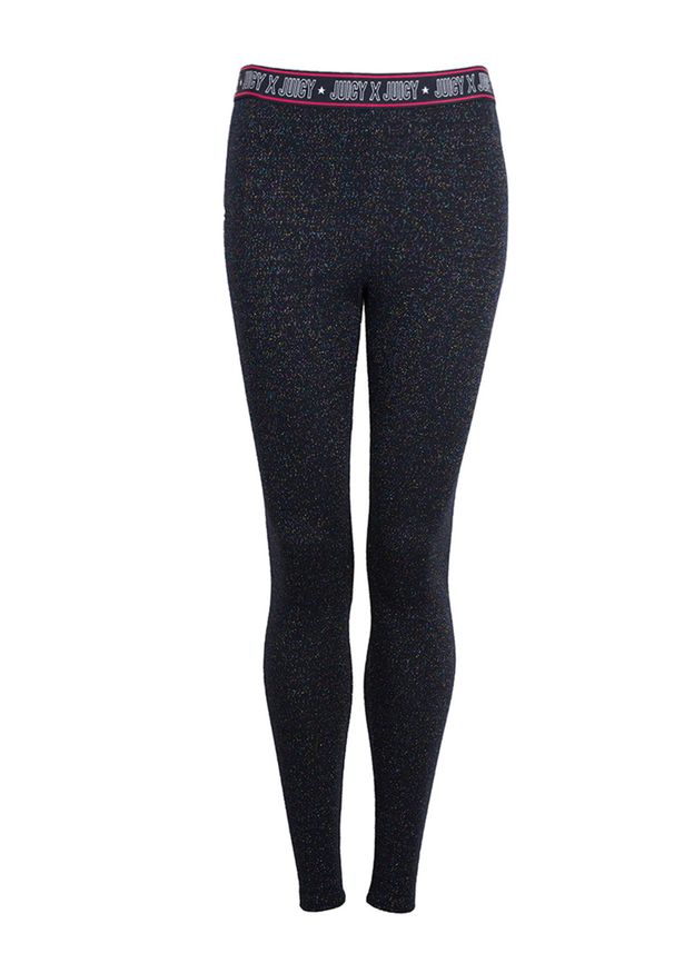 Juicy Couture Legginsy | JWTKB179522 | High Waisted Leg | Kobieta | Granatowy. Kolor: niebieski. Materiał: bawełna, poliester, elastan. Wzór: aplikacja
