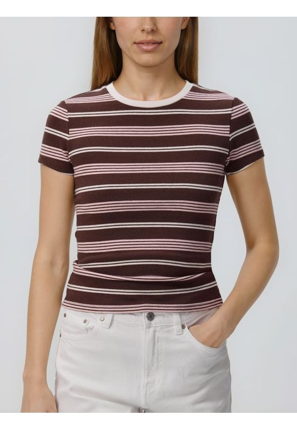 Reserved - T-shirt w paski - inny. Materiał: dzianina, bawełna. Wzór: paski