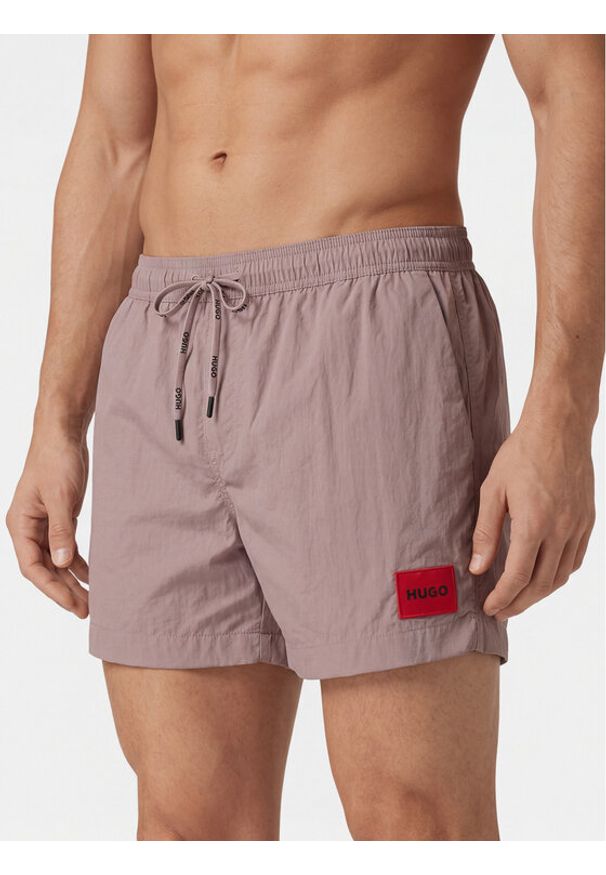 Hugo - HUGO Szorty kąpielowe Dominica 50493450 Różowy Regular Fit. Kolor: różowy. Materiał: syntetyk
