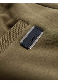 Ombre Clothing - Męskie szorty dresowe przed kolano BASIC – oliwkowe V2. Okazja: na co dzień. Kolor: oliwkowy. Materiał: dresówka. Styl: sportowy, casual