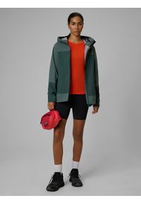 4f - 4F Koszulka trekkingowa z wełną merino damska - pomarańczowa S. Kolor: pomarańczowy. Materiał: wełna. Długość rękawa: raglanowy rękaw. Długość: długie. Sezon: lato #2