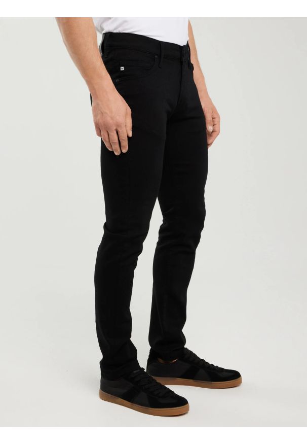 Big-Star - Jeansy męskie skinny czarne Jeffray 915. Kolor: czarny. Wzór: gładki