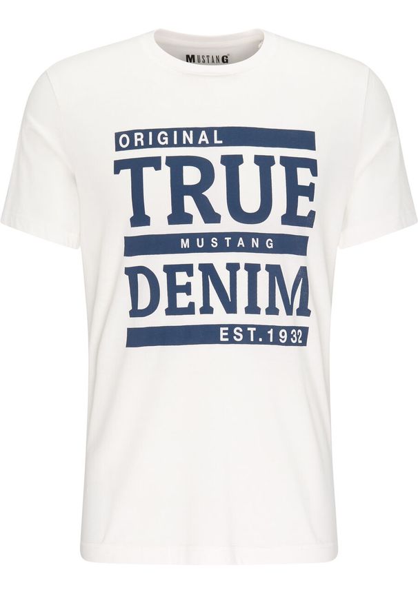 Mustang - MUSTANG ALEX C PRINT MĘSKI T-SHIRT KOSZULKA Z KRÓTKIM RĘKAWEM LOGO NADRUK CLOUD DANCER 1007863 2020. Długość rękawa: krótki rękaw. Długość: krótkie. Wzór: nadruk