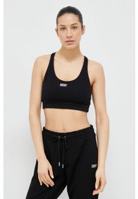 DKNY - Dkny biustonosz sportowy kolor czarny. Kolor: czarny. Materiał: materiał. Wzór: aplikacja #3
