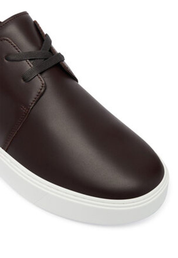 Calvin Klein Sneakersy Hybrid Clean Cup Derby Lth HM0HM02011 Bordowy. Kolor: czerwony. Materiał: skóra