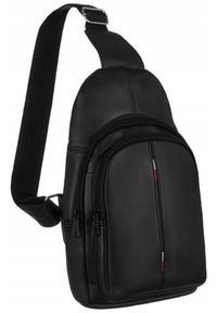 Inny - Skórzany plecak męski na jedno ramię [DH] AL-65 czarny. Kolor: czarny. Materiał: skóra