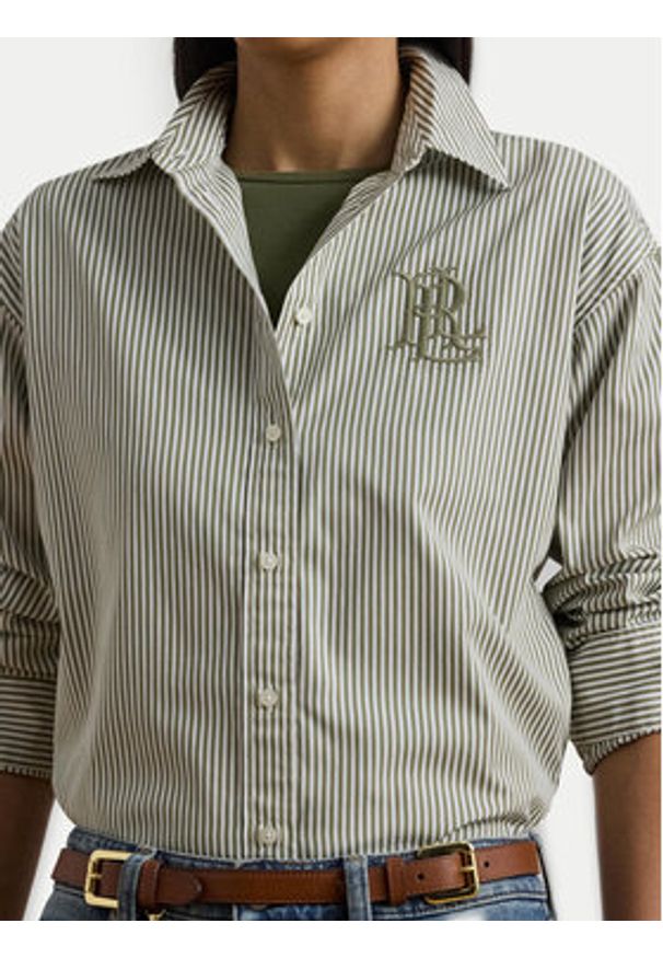 Lauren Ralph Lauren - LAUREN RALPH LAUREN Koszula 200963670001 Zielony Relaxed Fit. Kolor: zielony. Materiał: bawełna