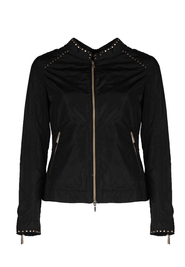 Geox Kurtka "Shakima Biker" | W9220L T2506 | Shakima Biker | Kobieta | Czarny. Typ kołnierza: kołnierzyk stójkowy. Kolor: czarny. Materiał: poliester. Wzór: aplikacja