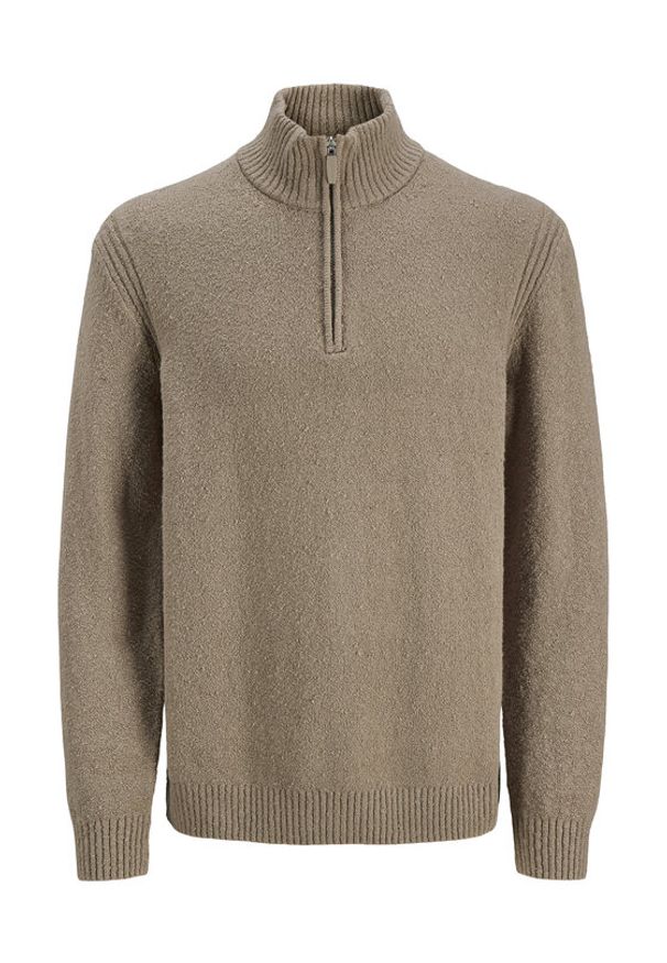 Jack & Jones Sweter Point 12287316 Beżowy Relaxed Fit. Kolor: beżowy. Materiał: bawełna