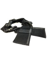 Modini - Szaro-czarny szalik męski R26. Kolor: szary, czarny, wielokolorowy. Materiał: wiskoza #1