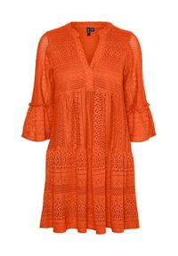 Vero Moda Sukienka letnia Honey 10275875 Pomarańczowy Relaxed Fit. Kolor: pomarańczowy. Materiał: bawełna. Sezon: lato #6