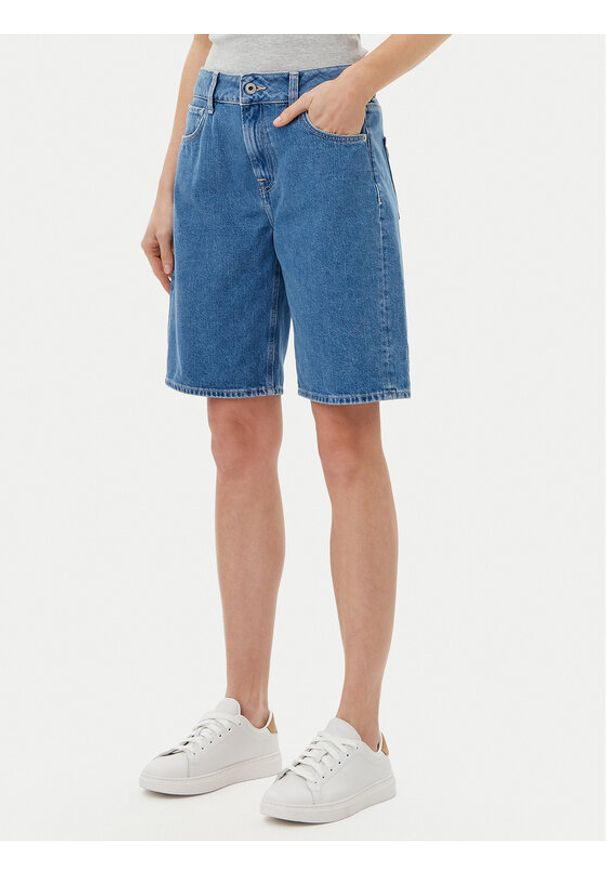 Pepe Jeans Szorty jeansowe PL801189 Niebieski Regular Fit. Kolor: niebieski. Materiał: bawełna