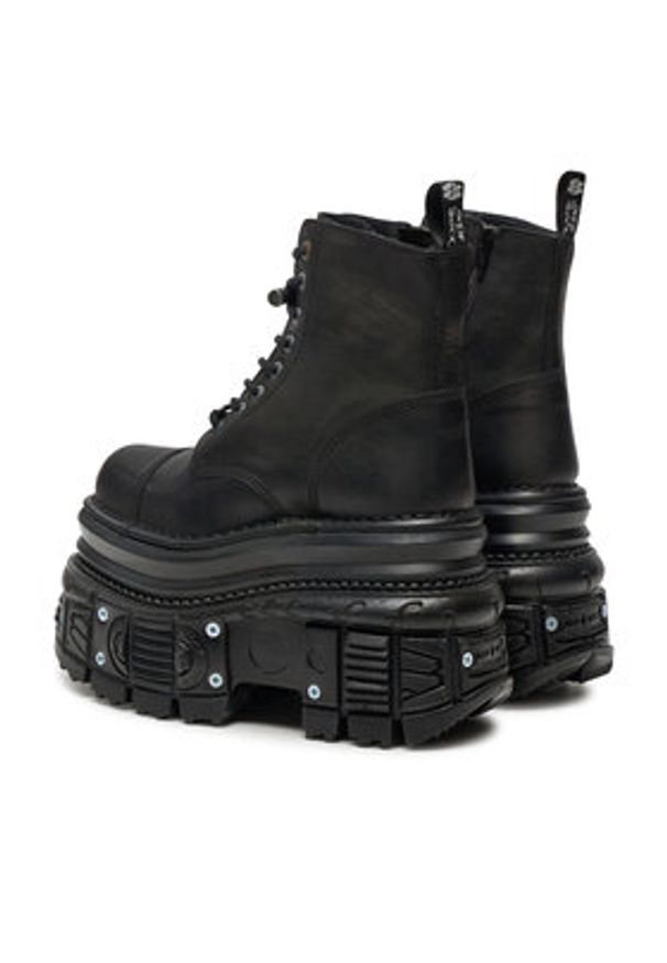 NEW ROCK Glany M-MILI083CCT-C4 Czarny. Kolor: czarny. Materiał: skóra. Styl: rockowy