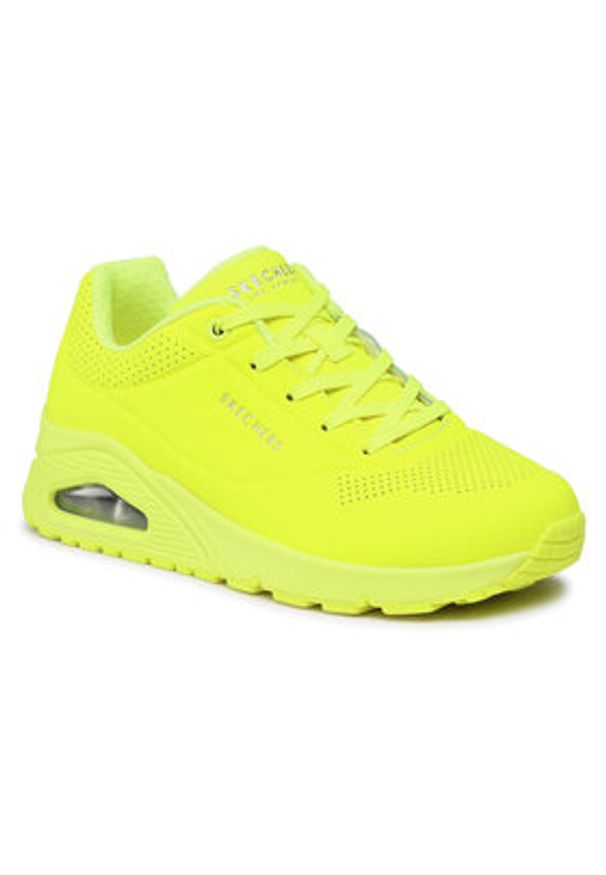skechers - Skechers Sneakersy Night Shades 73667/NYEL Żółty. Kolor: żółty. Materiał: skóra