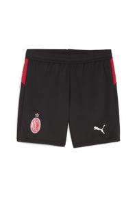 Puma - Młodzieżowe szorty AC Milan 25/26 PUMA Black For All Time Red. Kolor: czerwony, wielokolorowy, czarny. Materiał: tkanina. Sport: piłka nożna