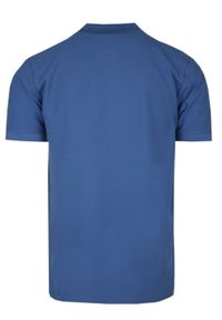 Męska Koszulka POLO - Adriano Guinari - Motyw Żeglarski - Niebieska. Typ kołnierza: polo. Kolor: niebieski. Materiał: bawełna. Wzór: nadruk
