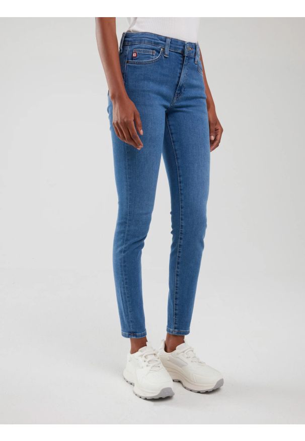 Big-Star - Jeansy damskie push up z wysokim stanem niebieskie Melinda High Waist 340. Stan: podwyższony. Kolor: niebieski