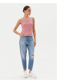 Tommy Jeans Top Essential DW0DW20673 Różowy Slim Fit. Kolor: różowy. Materiał: bawełna #5